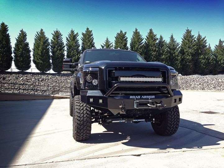 2011-2016 Ford F-250 Stealth Front Winch Bumper Pre-Runner Guard - Texture Black Warn 16.5Ti