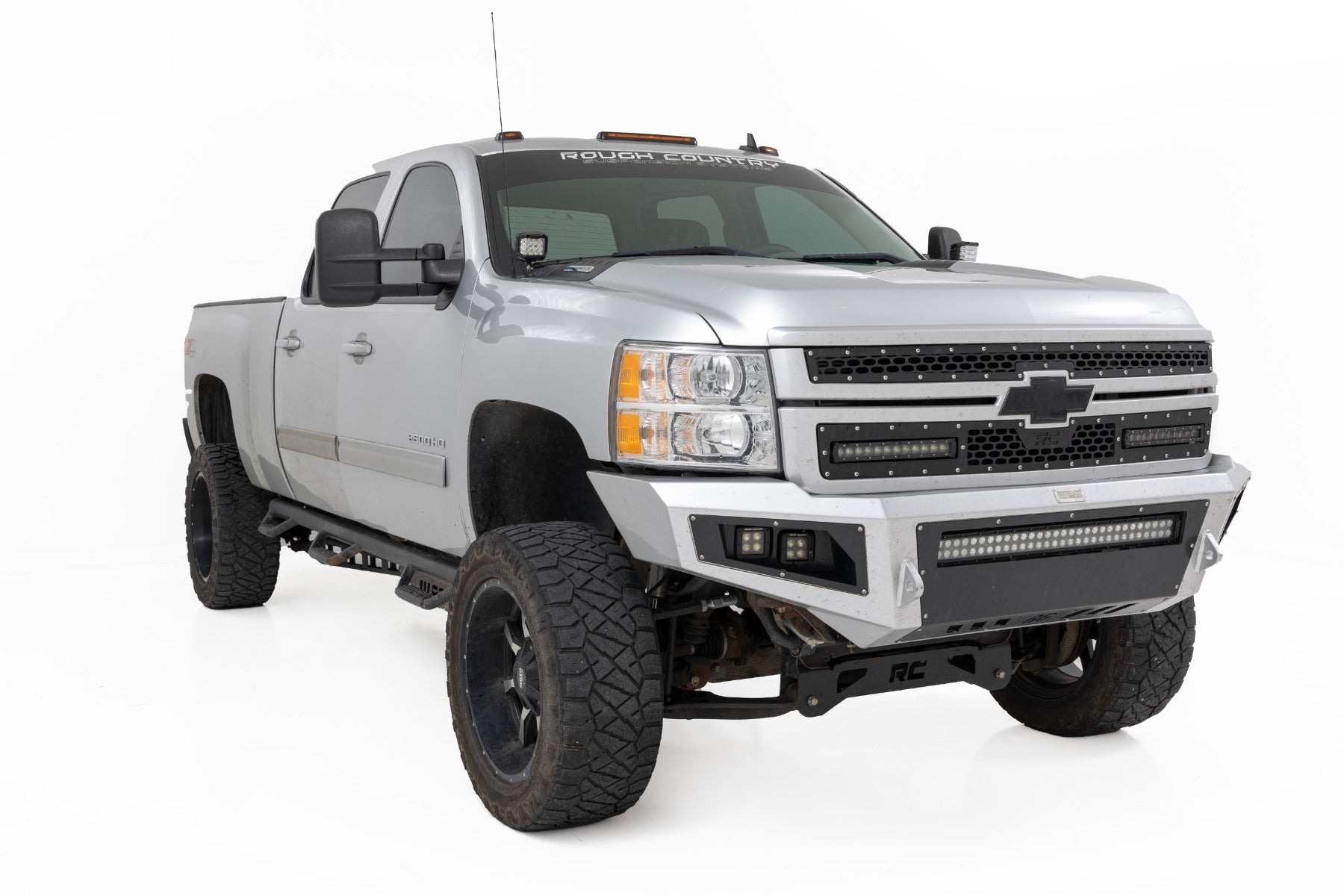 Rough Country LED Light | Ditch Mount |  3" OSRAM | Wide | Chevy 1500 & Chevy/GMC 2500HD/3500HD (07-14)