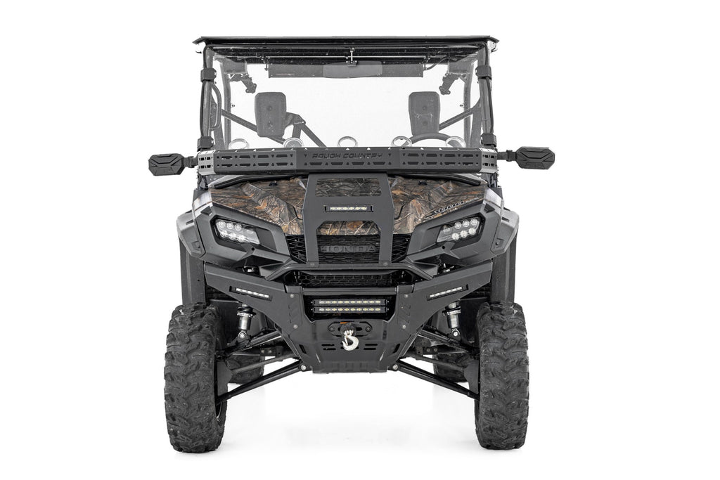 Rough Country Front Cargo Rack | Black Series LED | 6" Light | Slime Line | Honda Pioneer (16-21)