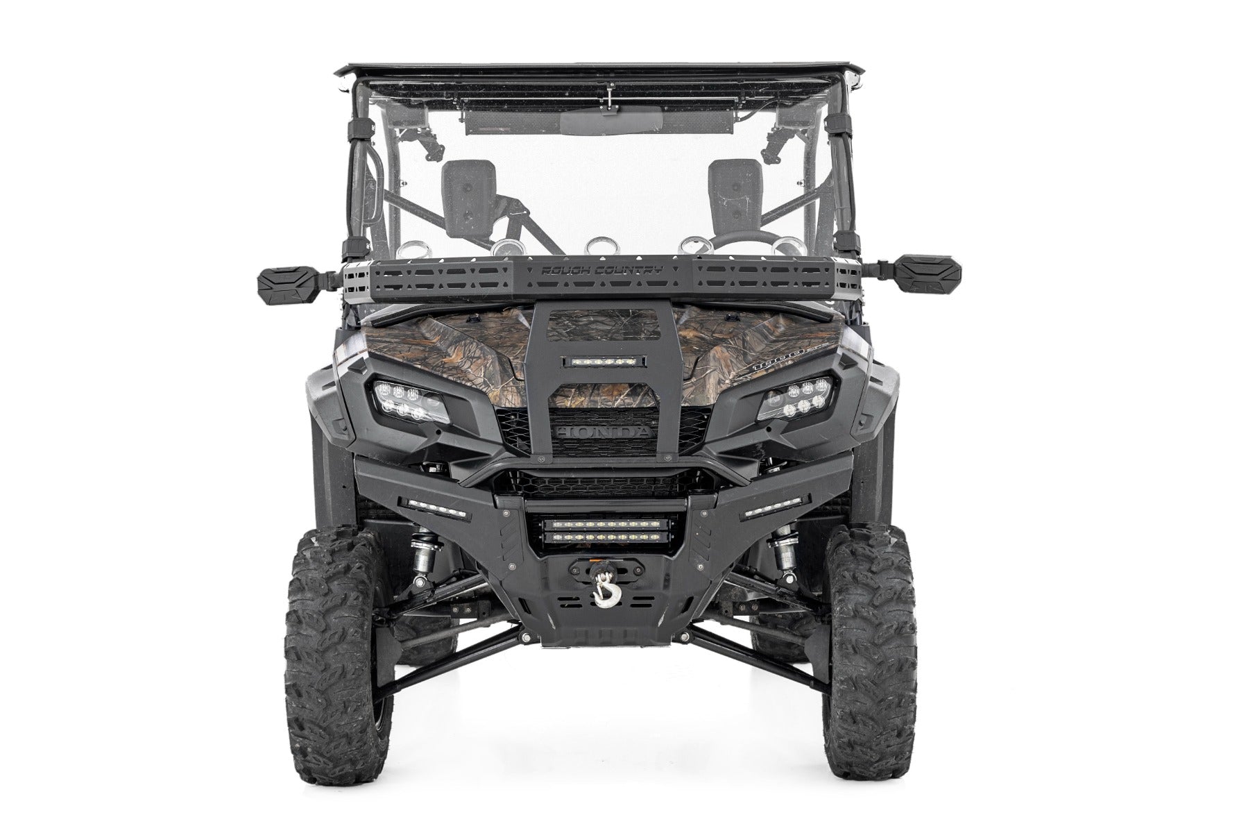 Rough Country Front Cargo Rack | Black Series LED | 6" Light | Slime Line | Honda Pioneer (16-21)