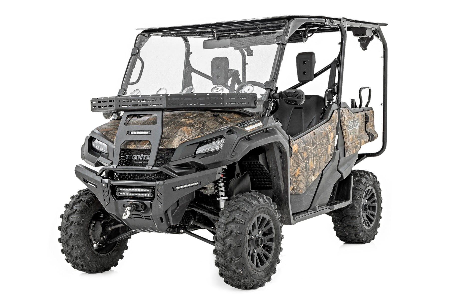 Rough Country Front Cargo Rack | Black Series LED | 6" Light | Slime Line | Honda Pioneer (16-21)