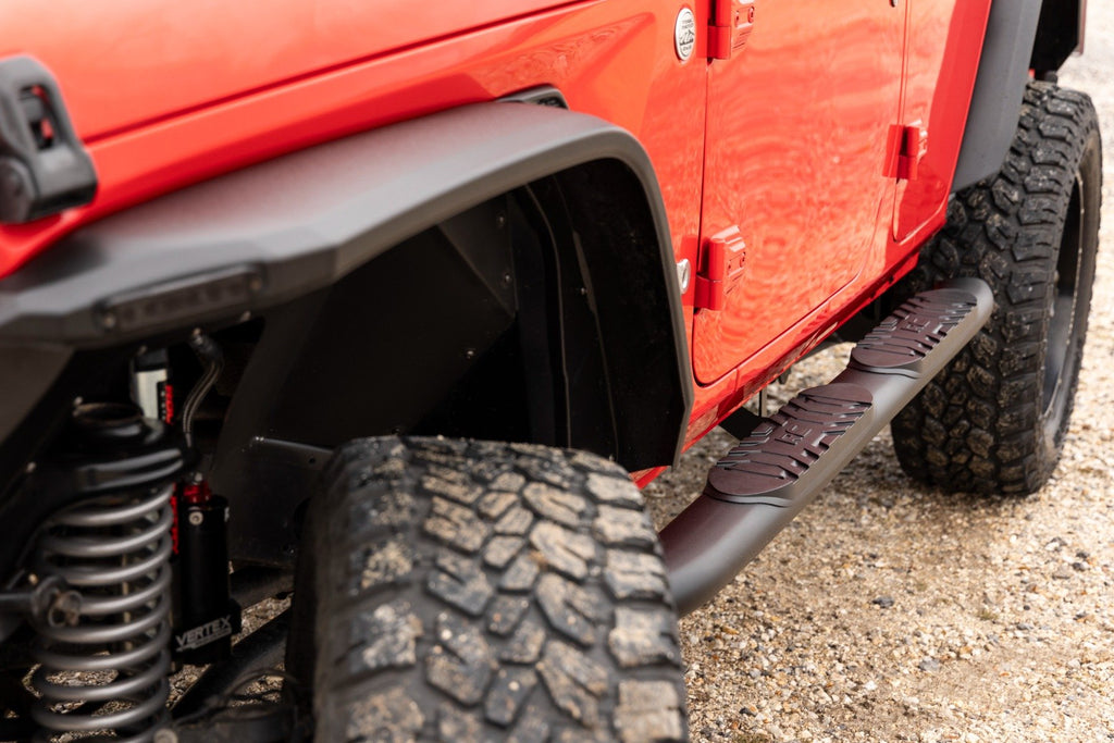 Oval Nerf Steps | 4 Door | Black | Jeep Wrangler Unlimited 4WD (2018-2025)
