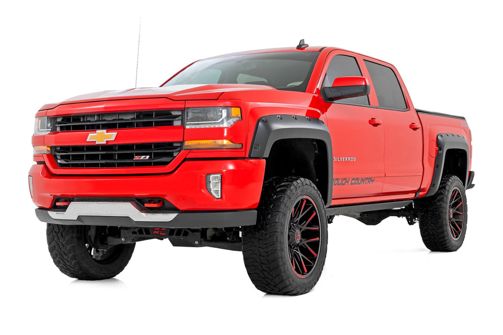 Pocket Fender Flares | 6'7" & 8' Bed | GB8 Mosaic Black | Chevy Silverado 1500 (14-18)/2500HD