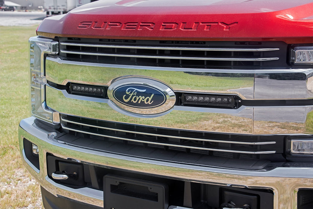 Rough Country LED Light | Grille Mount | 8" Black Pair | Ford Super Duty (17-19)