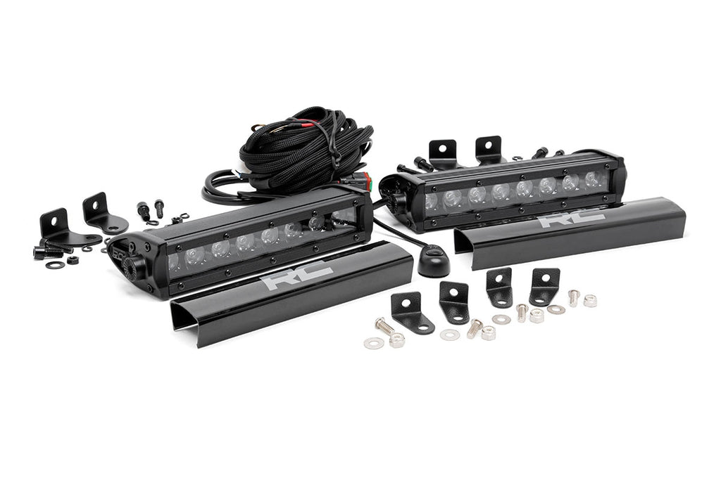 Rough Country LED Light | Grille Mount | 8" Black Pair | Ford Super Duty (17-19)