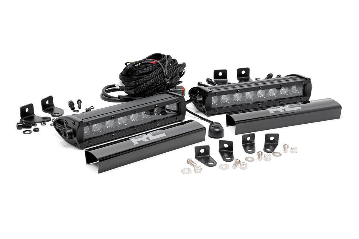 Rough Country LED Light | Grille Mount | 8" Black Pair | Ford Super Duty (17-19)
