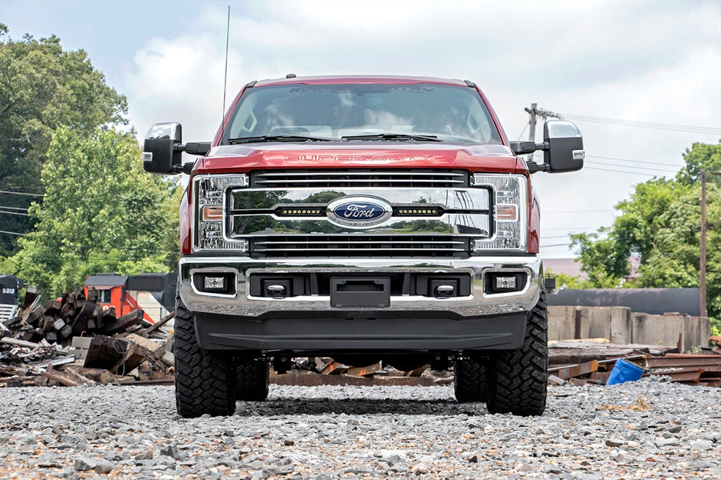 Rough Country LED Light | Grille Mount | 8" Black Pair | Ford Super Duty (17-19)