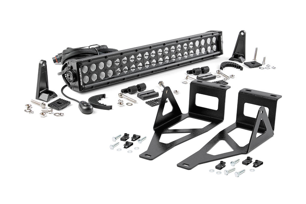 Rough Country LED Light | Bumper Mount | 2" Black Dual Row | Ford Super Duty (05-07)