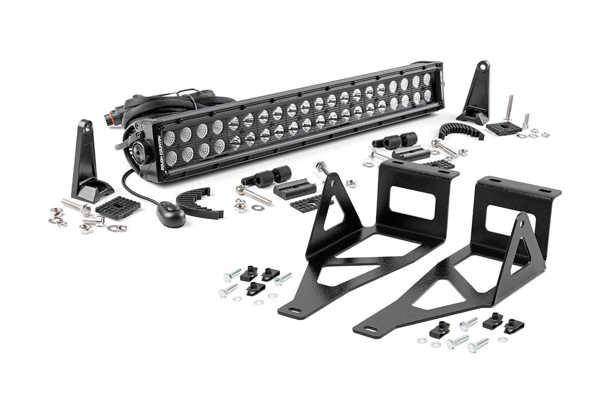 Rough Country LED Light | Bumper Mount | 2" Black Dual Row | Ford Super Duty (05-07)