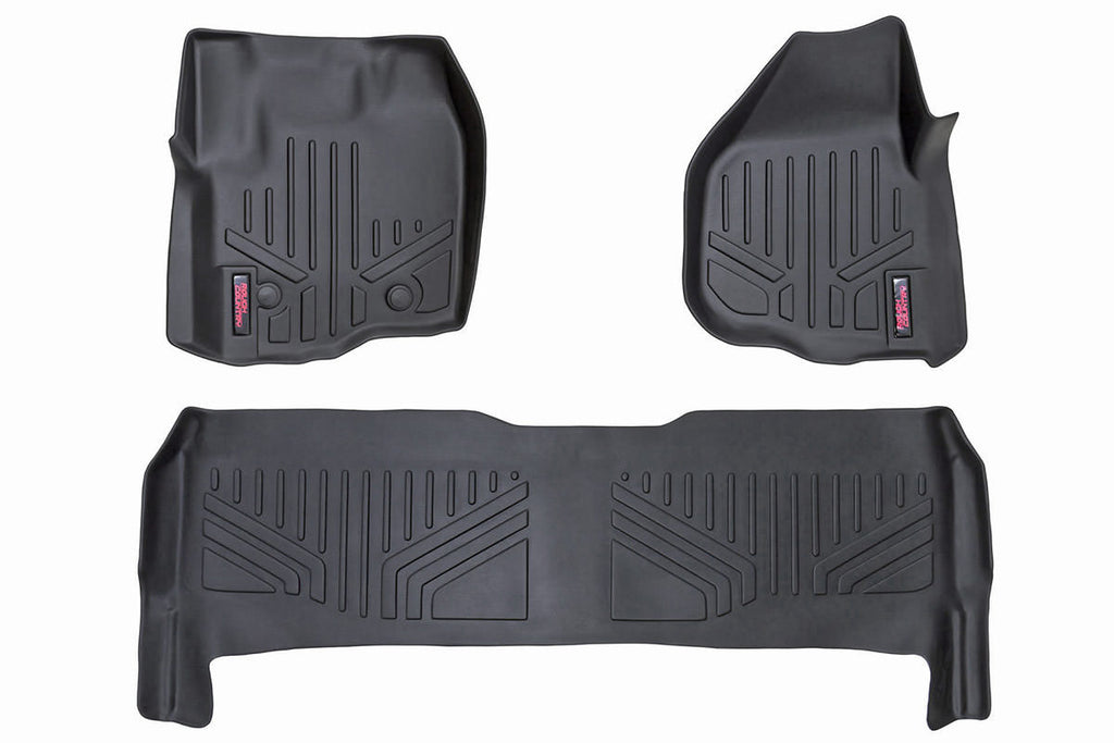 Rough Country Floor Mats | FR & RR | Raised FR Pedal | Ford Super Duty (12-16)