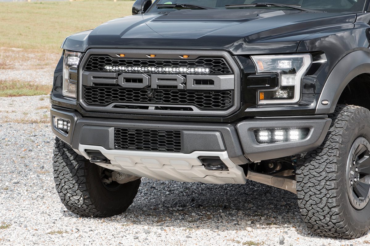 Rough Country LED Light | Grille Mount | 30" Black Single Row | Ford Raptor (17-20)