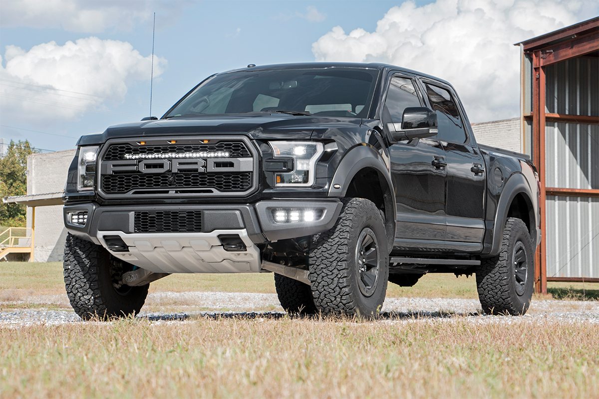 Rough Country LED Light | Grille Mount | 30" Black Single Row | Ford Raptor (17-20)
