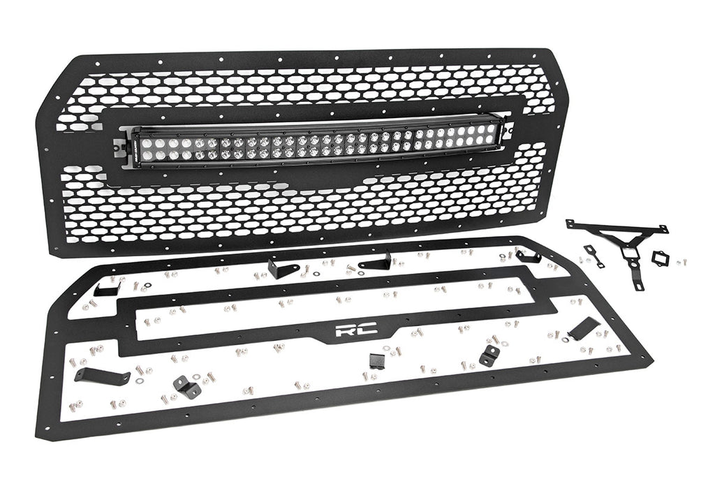 Rough Country Mesh Grille | 30" Dual Row LED | Black | Ford F-150 2WD/4WD (15-17)