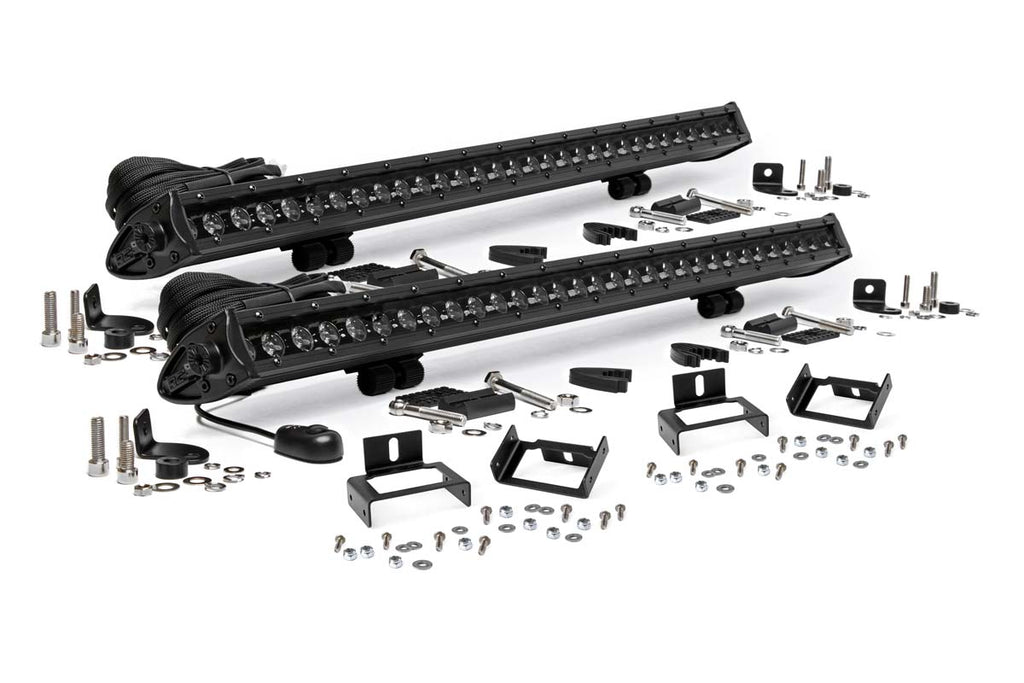 Rough Country LED Light | Grill Mnt | 30" Black Single Row Pair | Ford Super Duty (11-16)