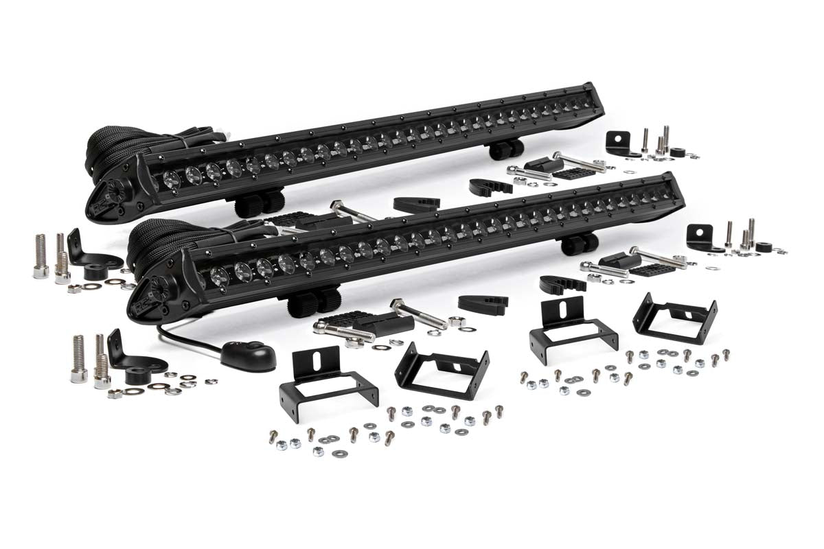 Rough Country LED Light | Grill Mnt | 30" Black Single Row Pair | Ford Super Duty (11-16)