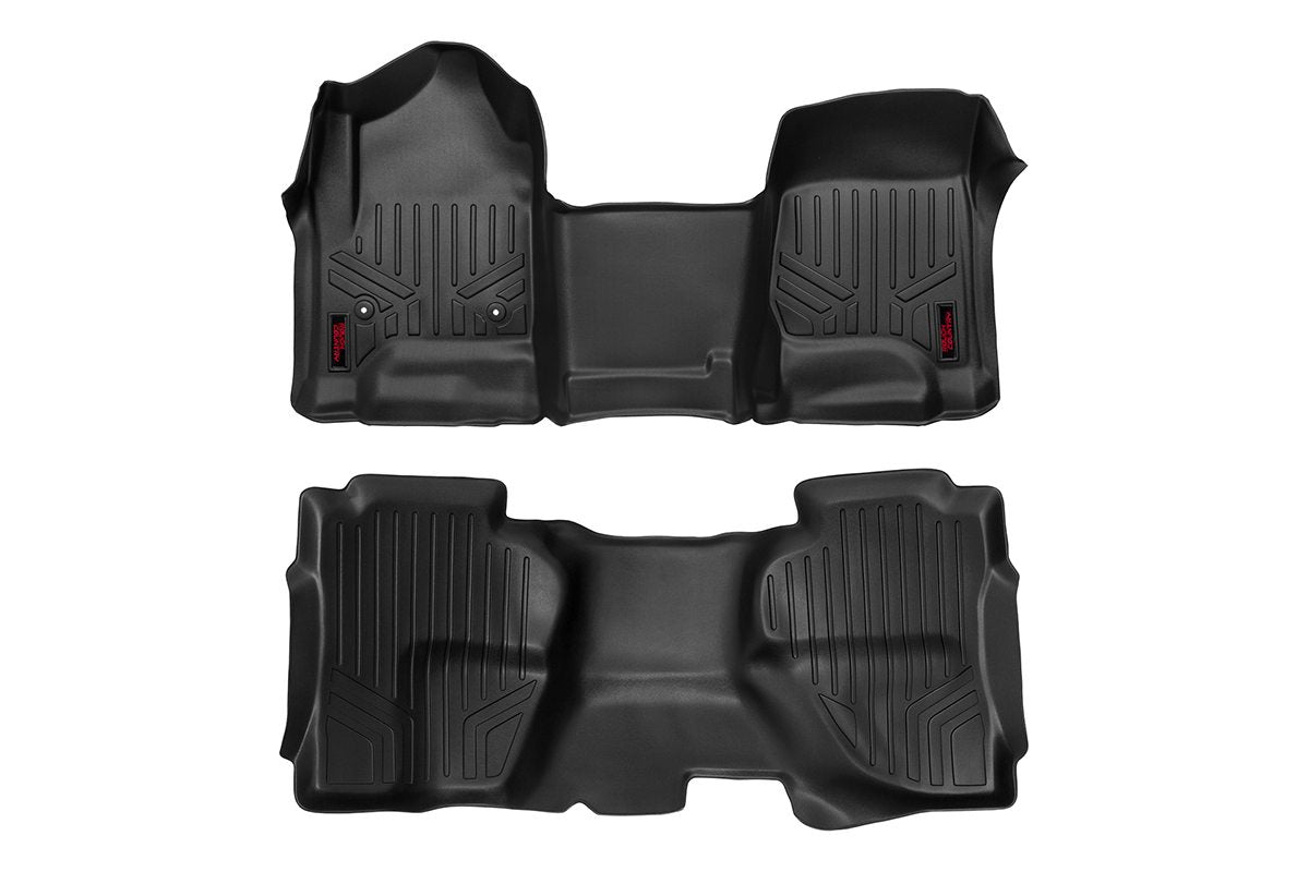 Rough Country Floor Mats | FR & RR | OV Hump | Ext Cb | Chevy/GMC 1500/2500HD/3500HD 2WD/4WD