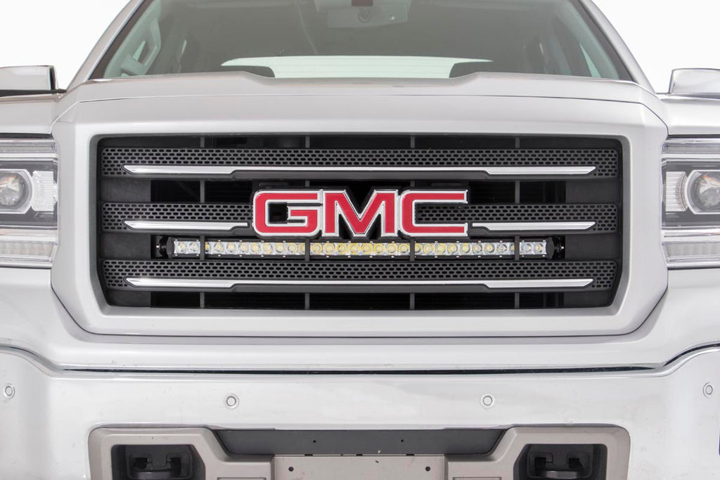 Rough Country LED Light | Behind Grille Mount | 30" Chrome Single Row | Chevy/GMC 1500 (14-18)