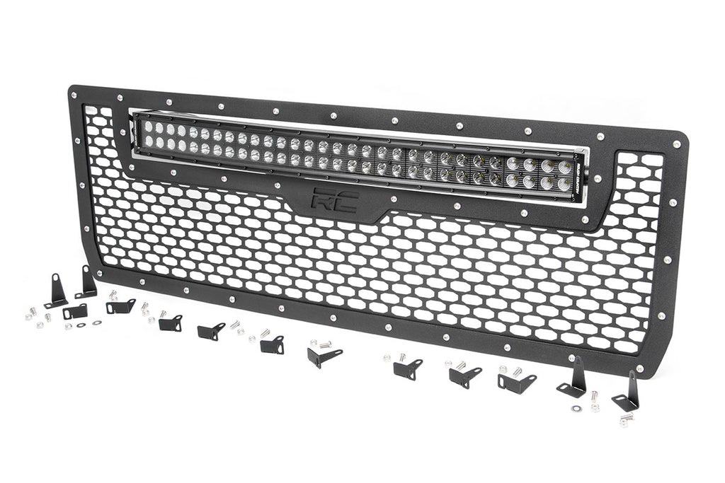 Rough Country Mesh Grille | 30" Dual Row LED | Black | GMC Sierra 1500 (14-15)