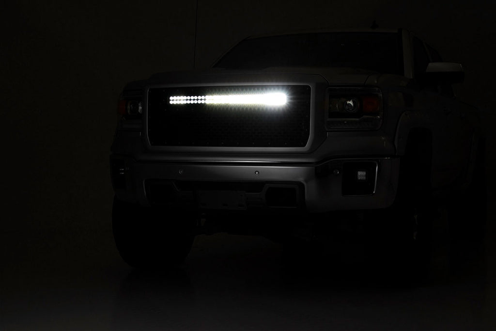 Rough Country Mesh Grille | 30" Dual Row LED | Black | GMC Sierra 1500 (14-15)