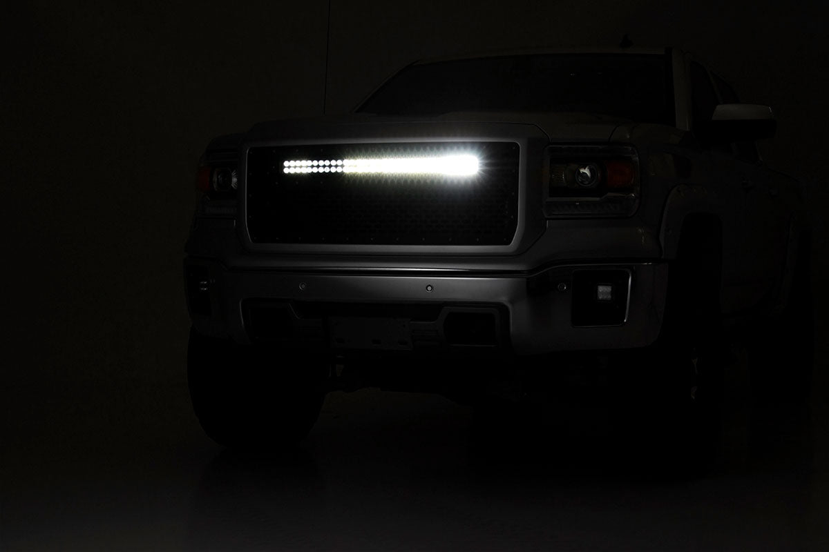 Rough Country Mesh Grille | 30" Dual Row LED | Black | GMC Sierra 1500 (14-15)