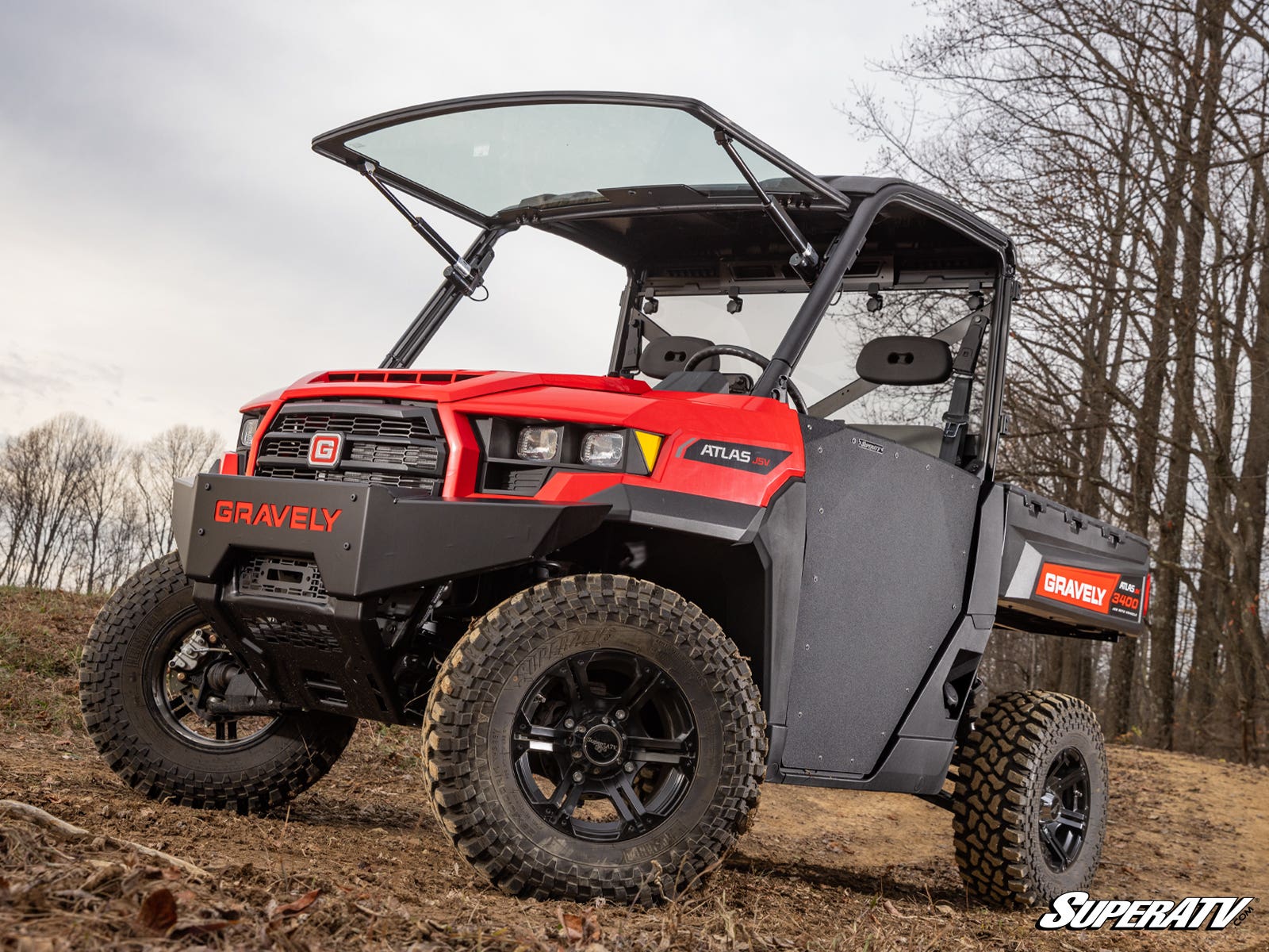 Gravely Atlas JSV MaxDrive Power Flip Glass Windshield - Offroad Armor