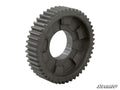 A close-up of the Polaris Ace Heavy-Duty Reverse Chains sturdy metal gear shows evenly spaced teeth and a large central hole, set against a plain white background with the SuperATV logo in the bottom right corner.