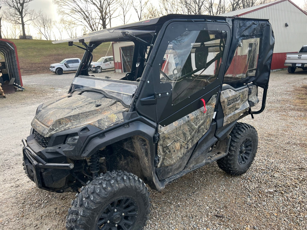 Honda Pioneer 1000 - 5 Cab Enclosure With Aluminum Upper Front Doors, Soft Rear Doors, And Middle & Back Soft Back Panels. - Offroad Armor
