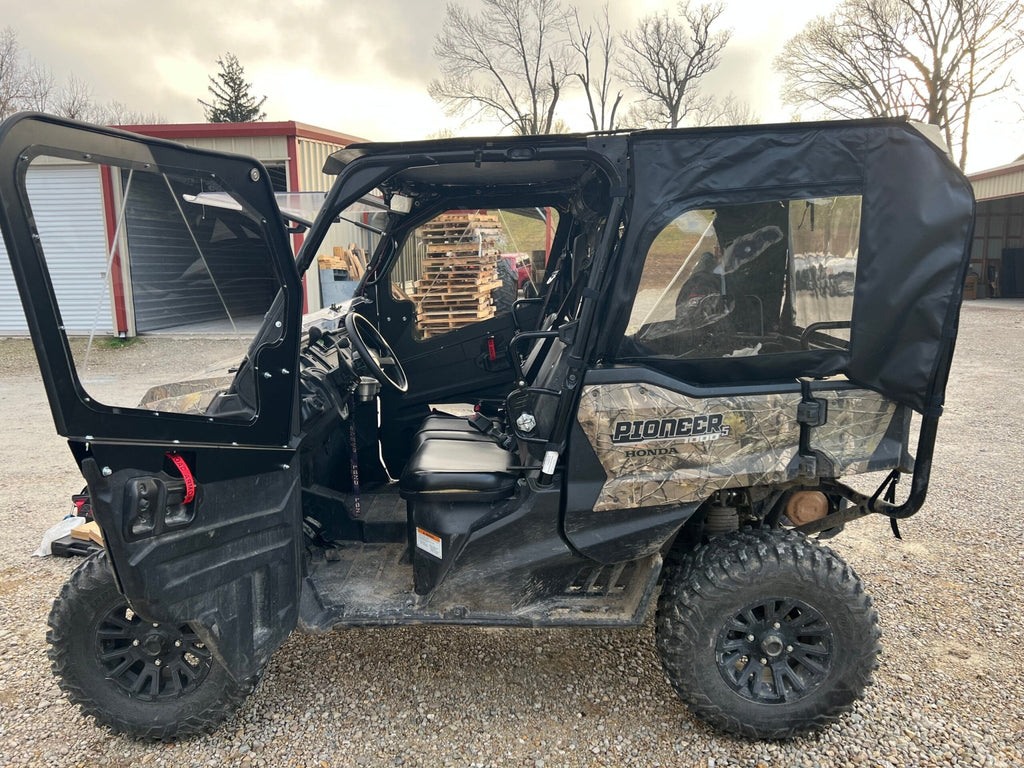 Honda Pioneer 1000 - 5 Cab Enclosure With Aluminum Upper Front Doors, Soft Rear Doors, And Middle & Back Soft Back Panels. - Offroad Armor