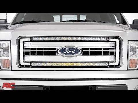 Rough Country LED Light | Grille Mount | Dual 30" Black Single Row | Ford F-150 (09-14)