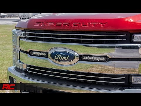 Rough Country LED Light | Grille Mount | 8" Black Pair | Ford Super Duty (17-19)