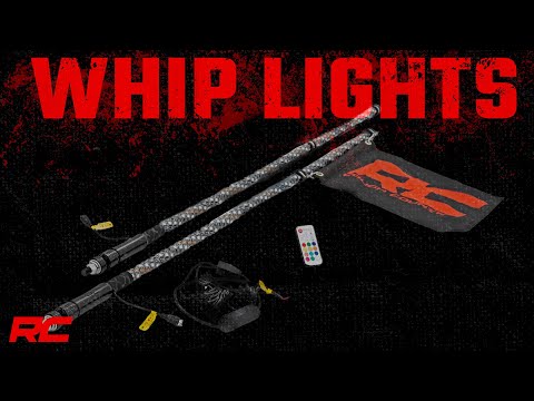 Rough Country Whip Mount | Bed |  4' Multl-Color LED Whip Pair | Honda Talon (19-21)/Talon 1000R (19-22)