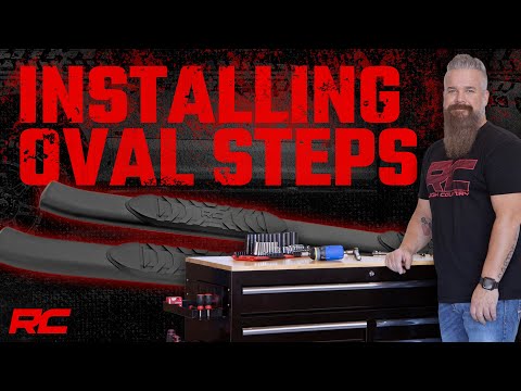 Rough Country Oval Nerf Step | Crew Cab | Black | Ford F-150 (15-23)/F-150 Lightning (2022)