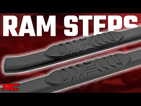 Rough Country Oval Nerf Step | Crew Cab | Black | Ram 1500 (19-23)/1500 TRX (21-23)