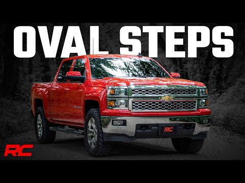 Rough Country Oval Nerf Step | Crew | Def Tank | Chevy/GMC 1500/2500HD/3500HD (07-19)
