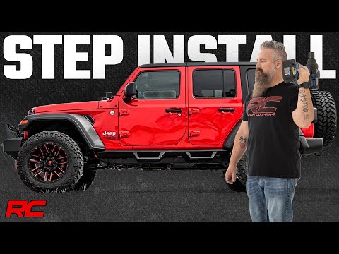 Rough Country Contoured Drop Steps | 4 Door | Jeep Wrangler 4xe (21-23)/Wrangler JL (18-23)