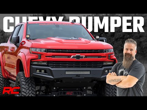 Rough Country High Clearance Front Bumper | LED Lights & Skid Plate | Chevy Silverado 1500 (19-22)