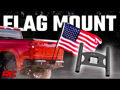 Rough Country Flag Pole Holder | Dual | 2 Inch Hitch | w/ Flag Poles