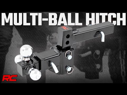 Rough Country Adjustable Trailer Hitch | 6 Inch Drop | Multi-Ball Mount | Fits 2 Inch Receiver