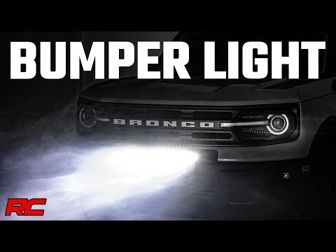 Rough Country LED Light | Bumper Mount | 20" Black Single Row | White DRL | Ford Bronco Sport (21-23)