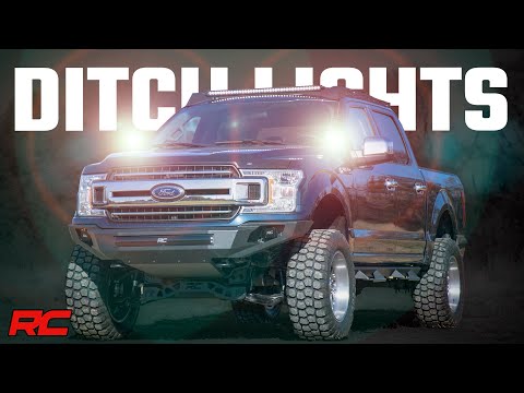 Rough Country LED Light | Ditch Mount | 2" Chrome Pair | Wide Angle | Ford F-150 (15-23)