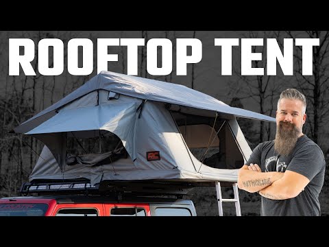 Rough Country Roof Top Tent | Rack Mount | 12 Volt Accessory w/Ladder Extension & LED Light Kit