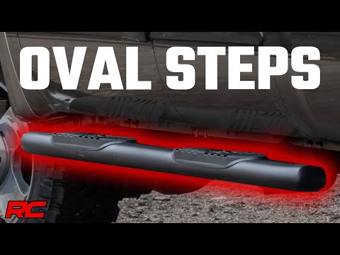 Rough Country Oval Nerf Step | Crew Cab | Black | Ford Super Duty 2WD/4WD (99-16)