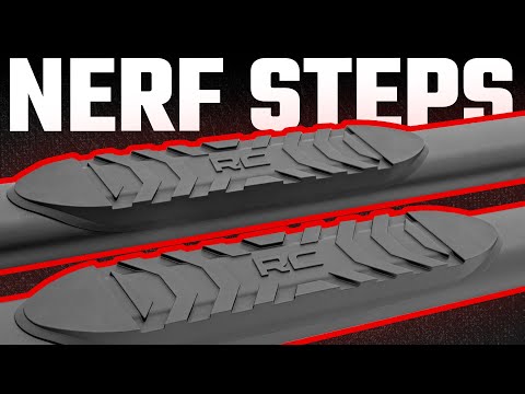 Rough Country Oval Nerf Step | Crew Cab | Black | Ram 1500 (10-18)/2500 (10-23)
