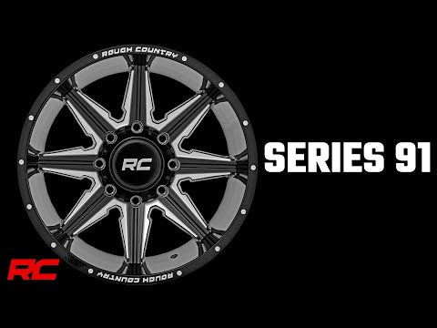Rough Country 91M Series Wheel | One-Piece | Gloss Black | 20x12 | 8x170 | -44mm