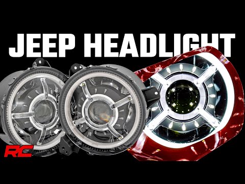 Rough Country Headlights | DRL Halo LED | 9" | Jeep Gladiator JT/Wrangler 4xe/Wrangler JL (18-23)