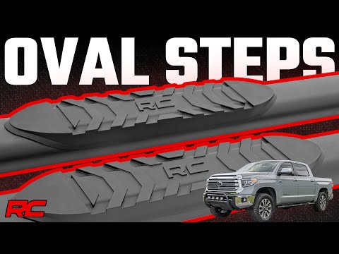 Rough Country Oval Nerf Step | Crew Cab | Black | Toyota Tundra 2WD/4WD (07-21)