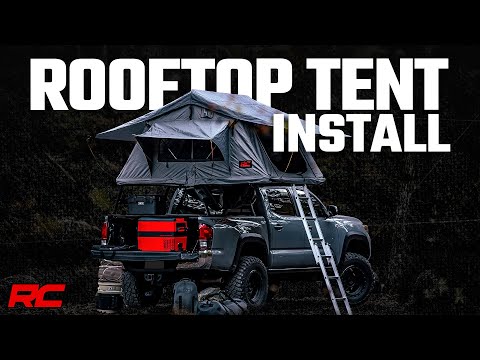 Rough Country Roof Top Tent W/ Extenstion ladder | Rack Mount | 12 Volt Accessory & LED Light Kit