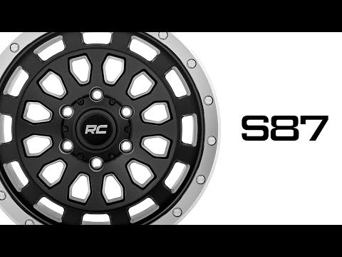 Rough Country 87 Series Wheel | Simulated Beadlock | Black/Machined | 17x8.5 | 6x5.5 | +0mm