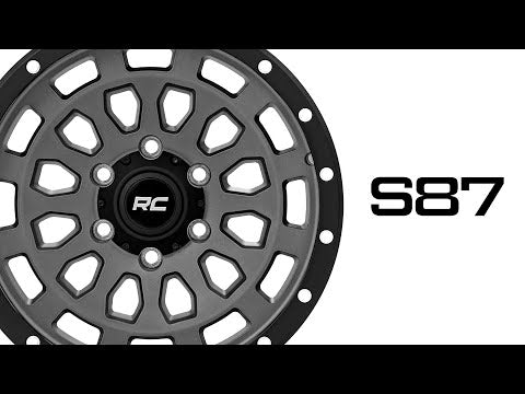 Rough Country 87 Series Wheel | Simulated Beadlock | Gray/Black | 17x8.5 | 6x5.5 | +0mm