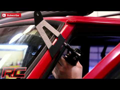 Rough Country LED Light | Windshield Mnt | 50" BLK Dual Row | Jeep Cherokee XJ (84-01)